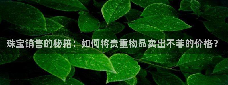 云南众腾娱乐：珠宝销售的秘籍：如何将贵重物品卖出不菲的价格？